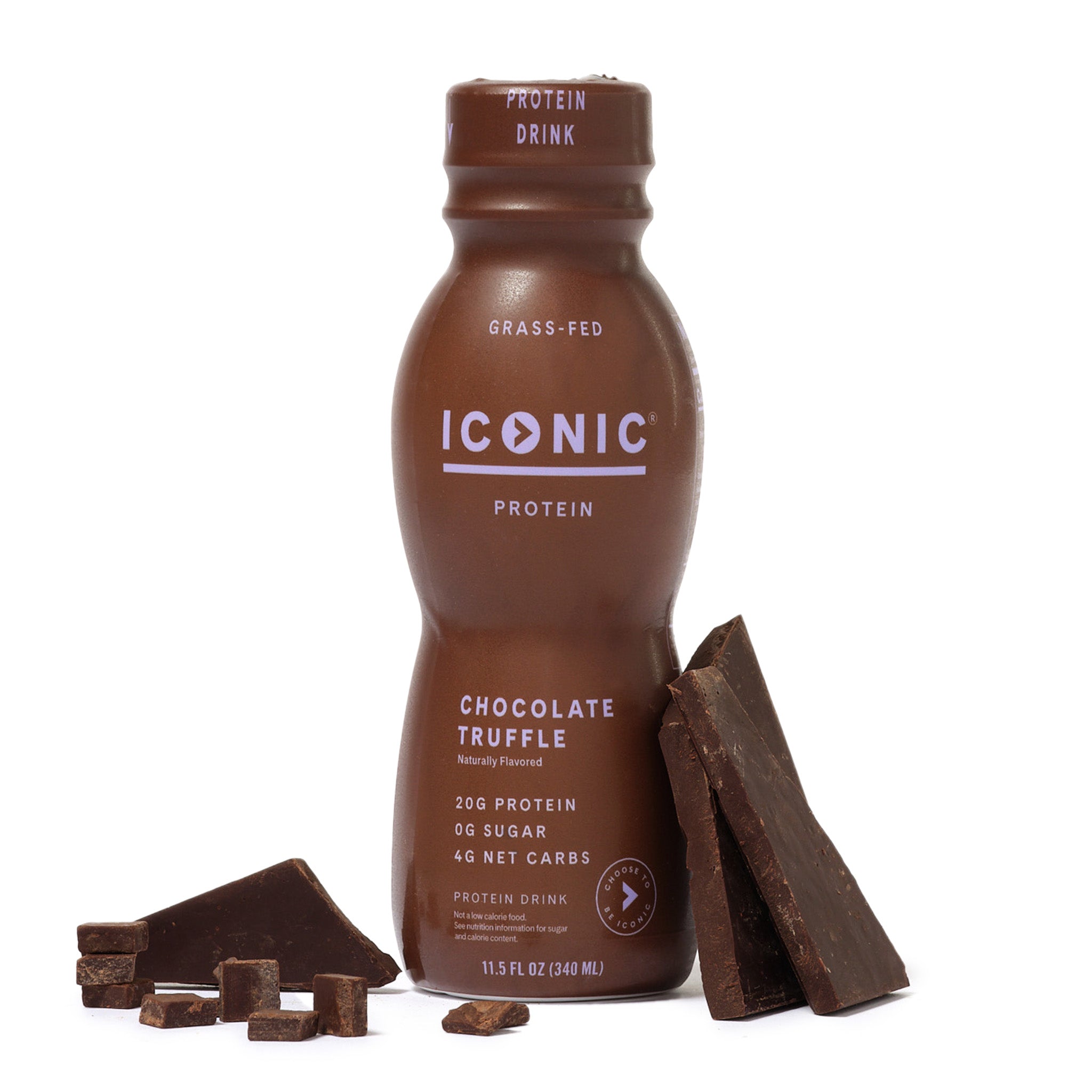 Iconic Protein Drinks, Cacao + Greens (12 Pack), Grass Fed Protein Shakes  with Organic Veggies & Unroasted Cacao, Low Carb Superfood Drink, Lactose  Free, Gluten Free, Soy Free