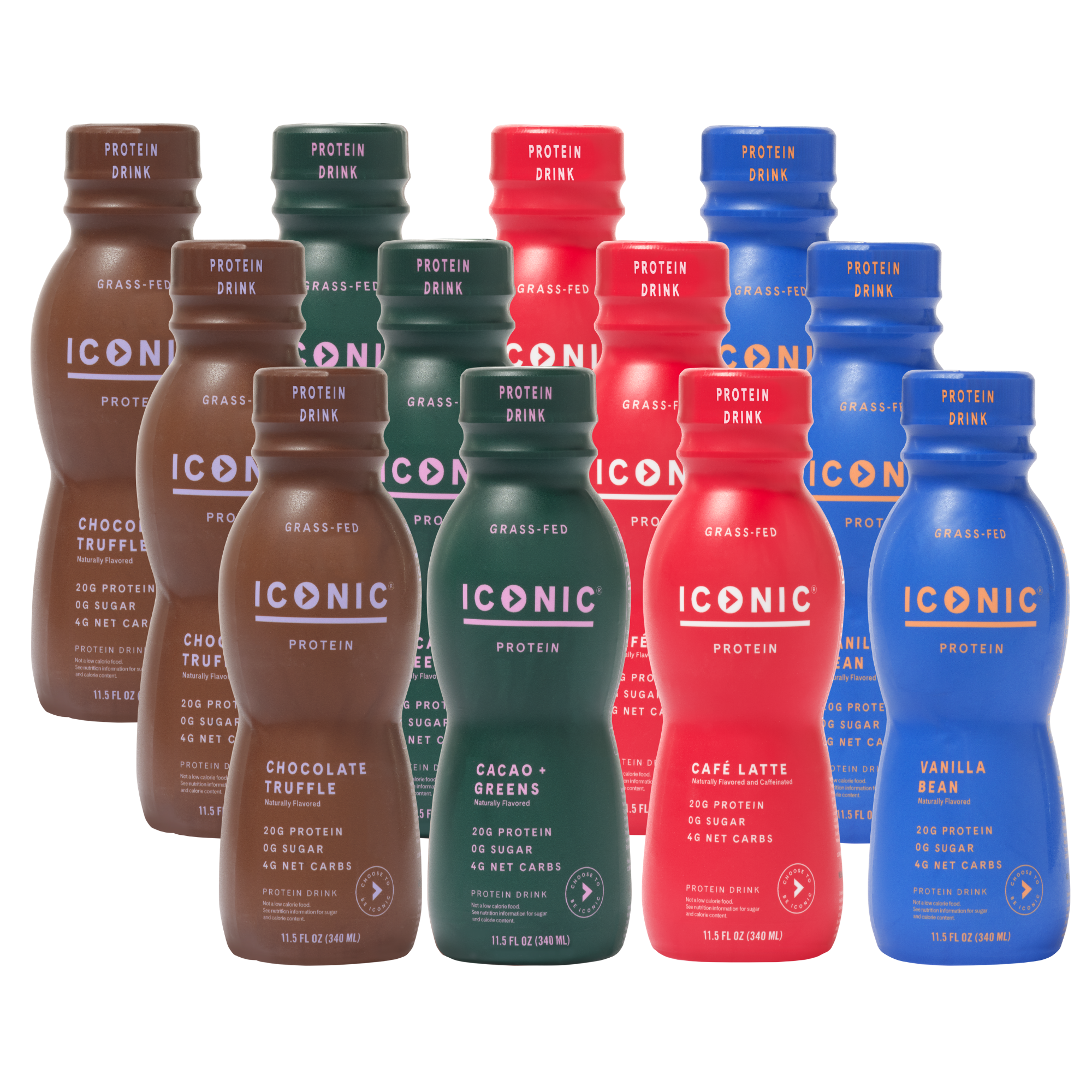  Iconic Protein Drinks, Sample Pack (4 Flavors) - Low Carb Protein  Shakes - Lactose-Free, Gluten-Free, Protein Drink - Keto Friendly : Grocery  & Gourmet Food
